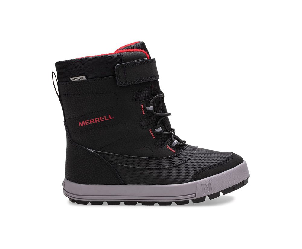Merrell Boots Black/Grey/Red - Snow Storm Waterproof - Kids 89YLVZNHD